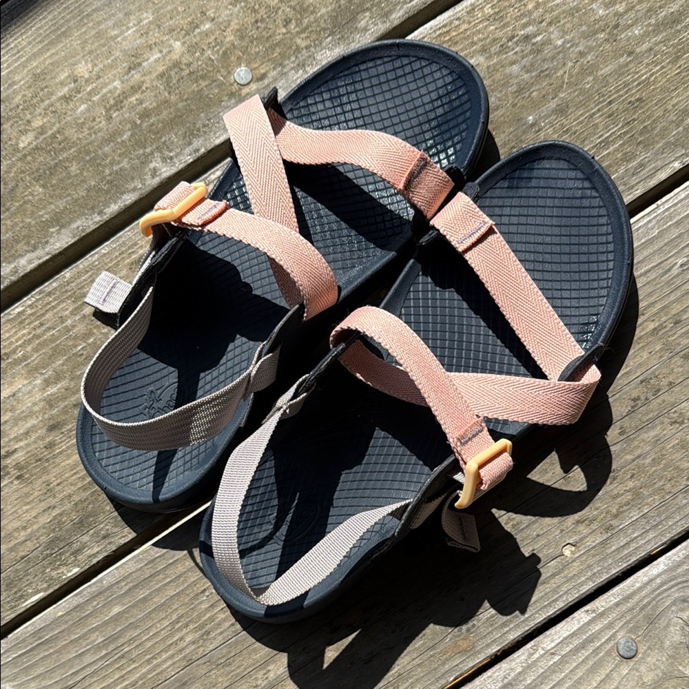 Chaco Pink, Grey and Navy Outdoor Sandals - Women’s 8